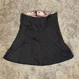 Fit Flare High Waisted Skater Skirt w/ Lace Hem